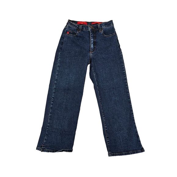 NYDJ Jeans Womens 2 Blue Capri Tummy Tuck Stretch Denim Real Curves USA Mom 409D - Picture 1 of 13